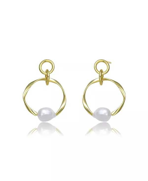 Элегантные круглые серьги из стерлингового серебра с покрытием из 14-каратного золота и настоящим пресноводным жемчугом Genevive, gold
Элегантные круглые серьги из стерлингового серебра с покрытием из 14-каратного золота и настоящим пресноводным жемчугом Genevive, gold