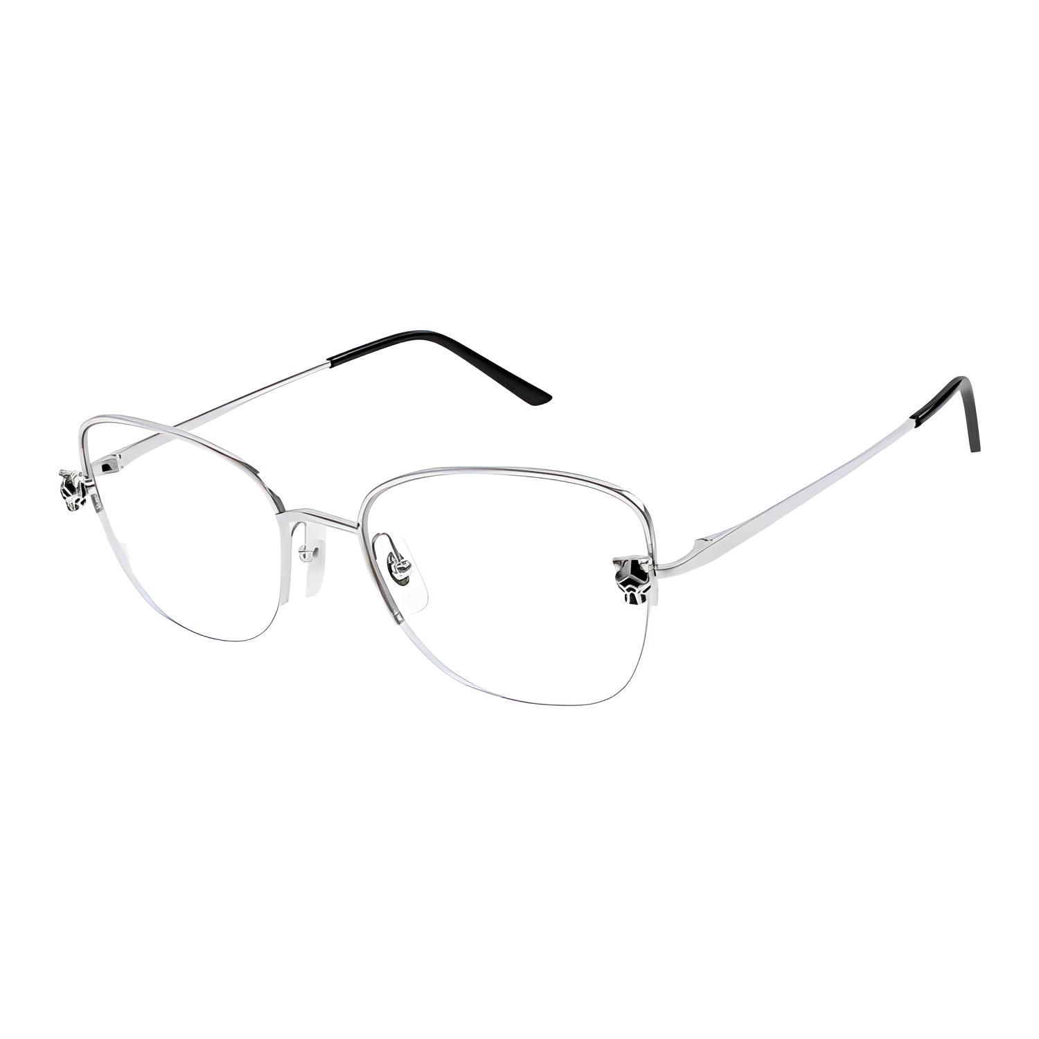 Cartier Металлическая оправа для очков кошачий глаз женская серебристая, Silver
Cartier Металлическая оправа для очков кошачий глаз женская серебристая, Silver