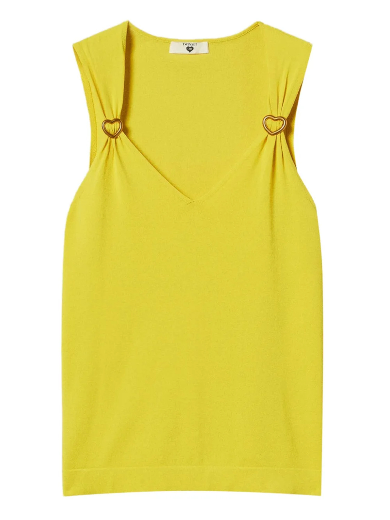 Майка с пряжкой в виде сердца TWINSET, желтый
Майка с пряжкой в виде сердца TWINSET, желтый