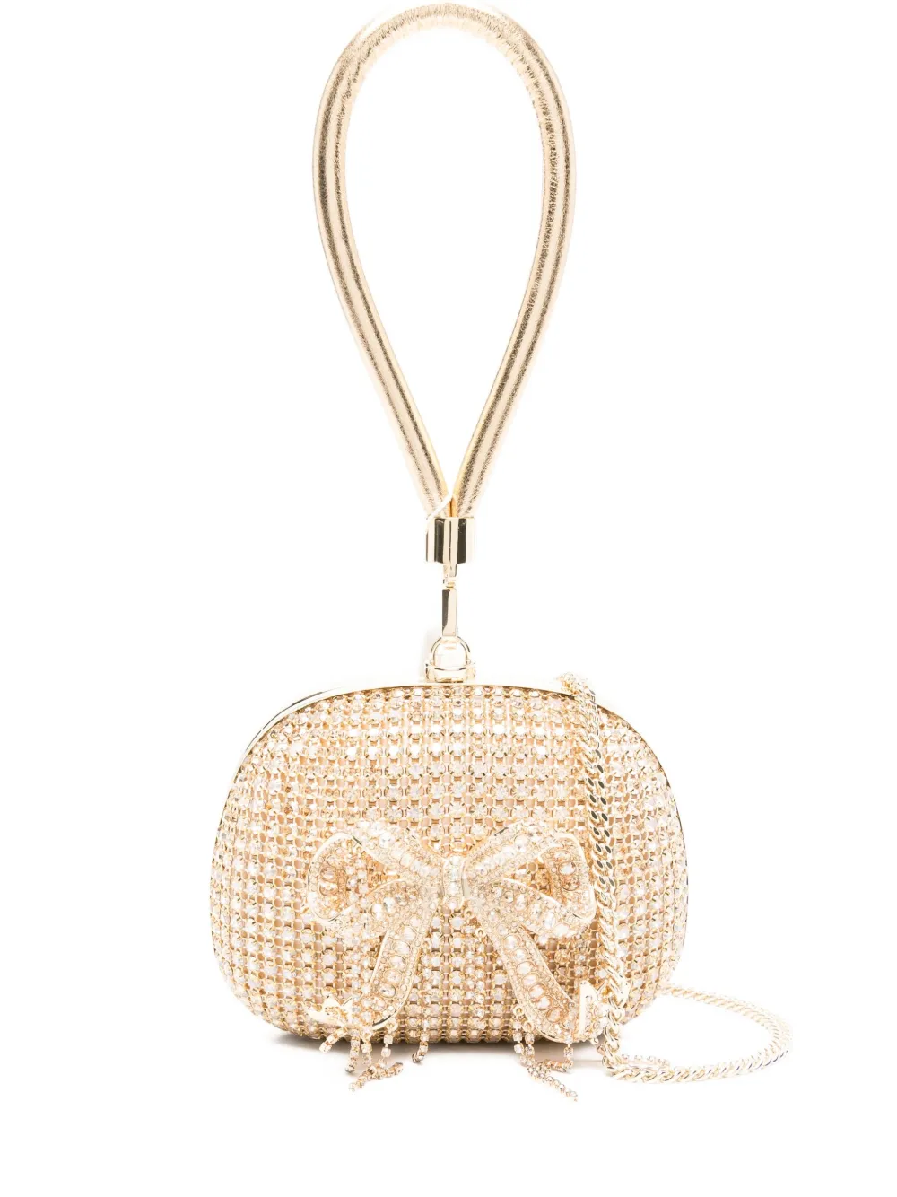 Мини-сумочка-клатч с кристаллами Self-Portrait, золотой 
Мини-сумочка-клатч с кристаллами Self-Portrait, золотой