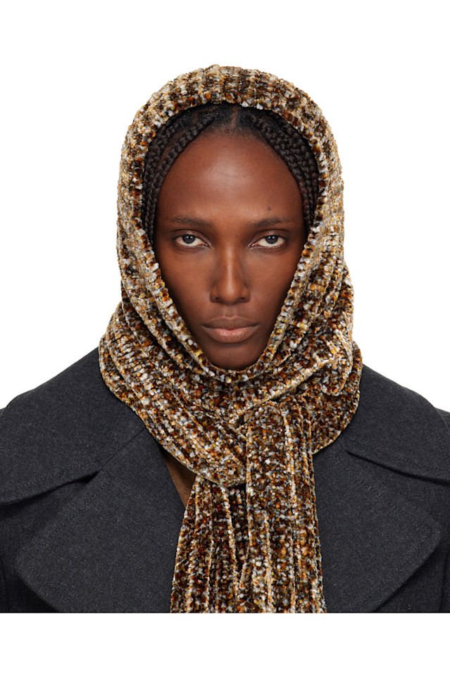 Dries Van Noten Коричневый шарф с капюшоном
Dries Van Noten Коричневый шарф с капюшоном