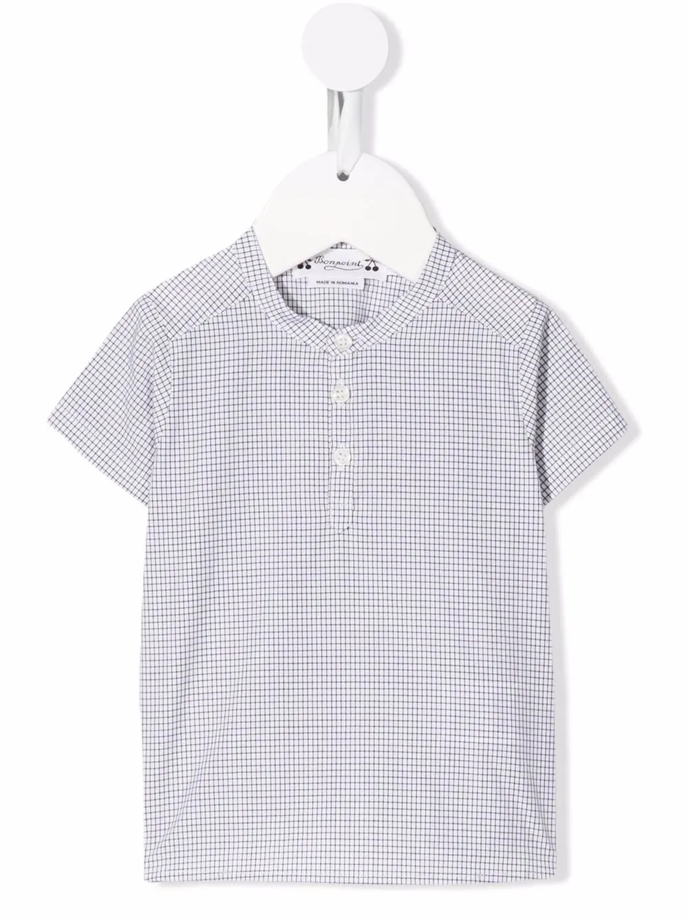 Рубашка в клетку с короткими рукавами Bonpoint, нейтральный 
Рубашка в клетку с короткими рукавами Bonpoint, нейтральный