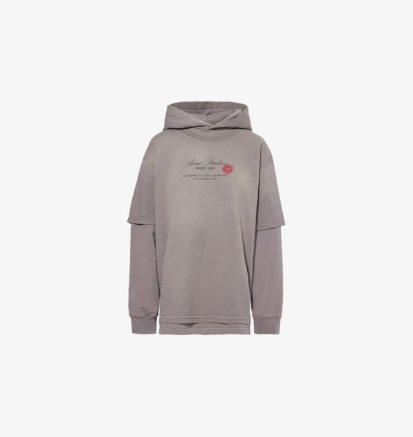 Толстовка из хлопкового джерси с контрастными вставками и полосатым принтом Acne Studios, серый
Толстовка из хлопкового джерси с контрастными вставками и полосатым принтом Acne Studios, серый