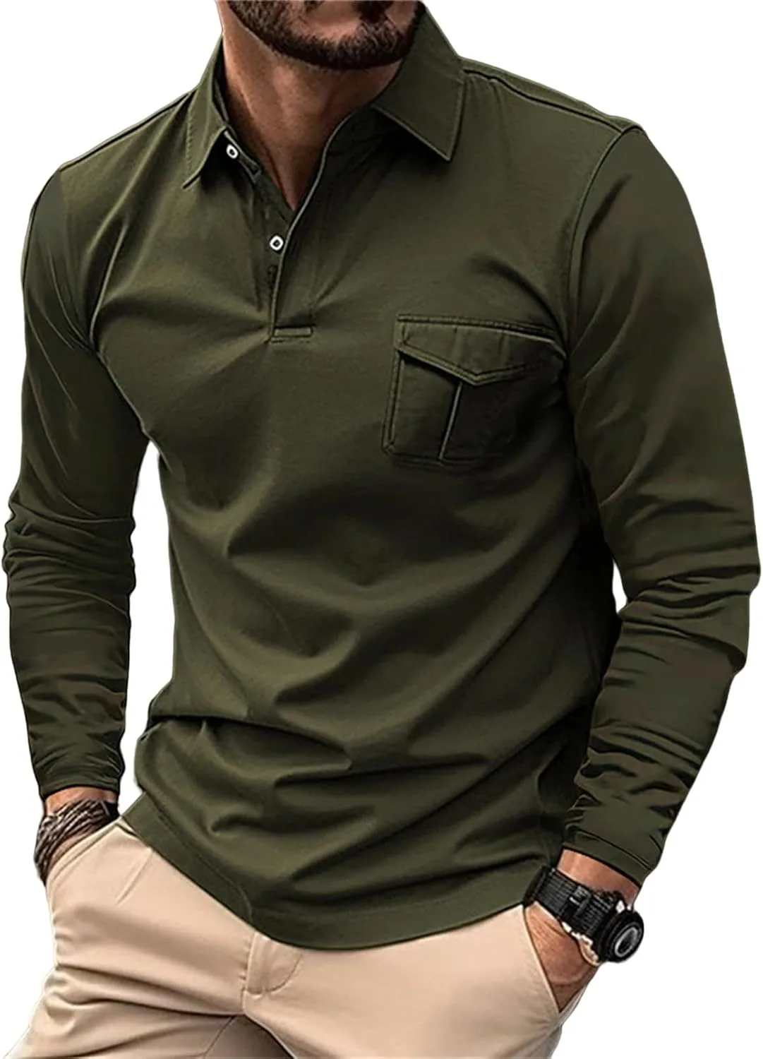 Мужская поло с длинным рукавом, Slim Fit, с карманом evzosrz
Мужская поло с длинным рукавом, Slim Fit, с карманом evzosrz