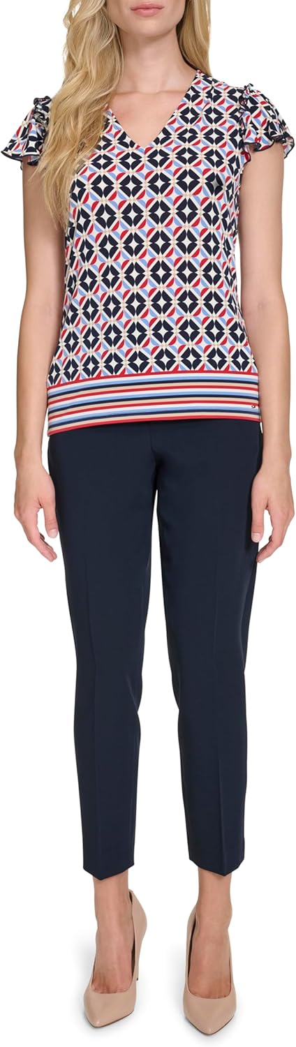 Женский трикотажный топ Tommy Hilfiger с V-образным вырезом и рукавами-крылышками, Midnight Multi
Женский трикотажный топ Tommy Hilfiger с V-образным вырезом и рукавами-крылышками, Midnight Multi