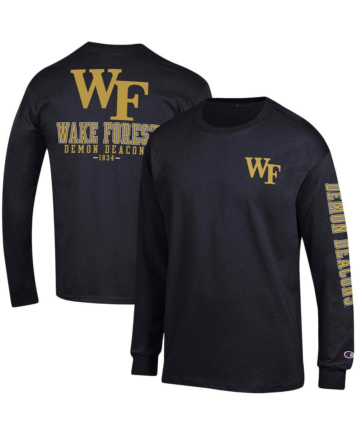 Мужская черная футболка с длинным рукавом wake forest demon deacons team stack Champion, черный
Мужская черная футболка с длинным рукавом wake forest demon deacons team stack Champion, черный