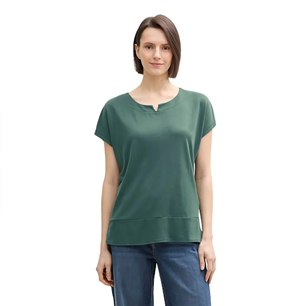 Футболка с коротким рукавом Tom Tailor Fabric Mix, зеленый 
Футболка с коротким рукавом Tom Tailor Fabric Mix, зеленый