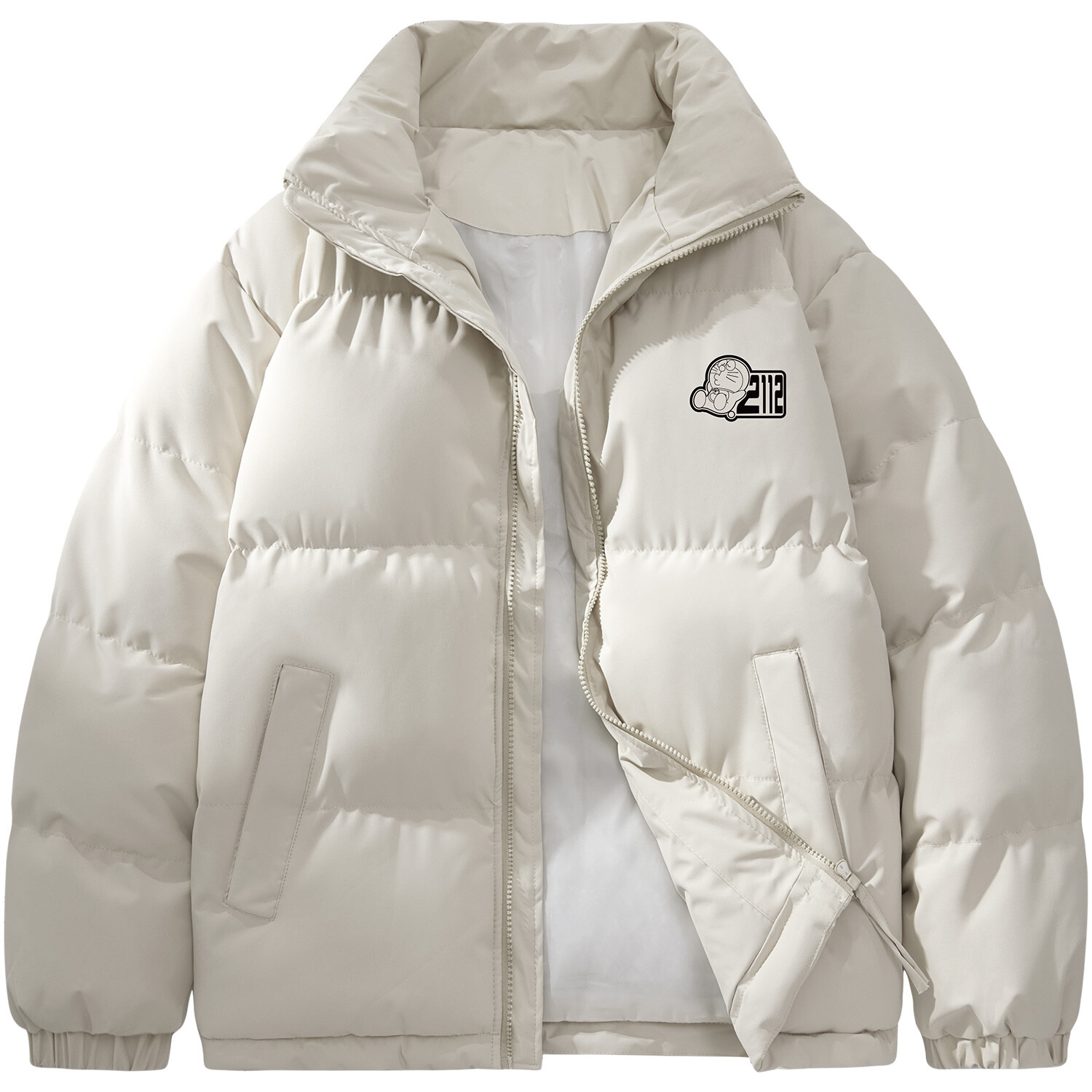 Стеганая куртка унисекс Doraemon, Бежевый 
Стеганая куртка унисекс Doraemon, Бежевый