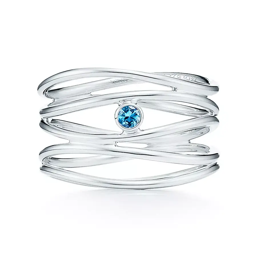 Кольцо Tiffany & Co. x Elsa Peretti Wave Five-Row, серебро/аквамарин
Кольцо Tiffany & Co. x Elsa Peretti Wave Five-Row, серебро/аквамарин