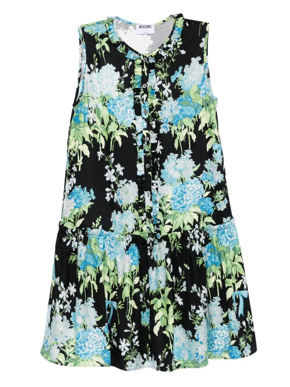 Платье мини с цветочным принтом и оборками Moschino, черный
Платье мини с цветочным принтом и оборками Moschino, черный