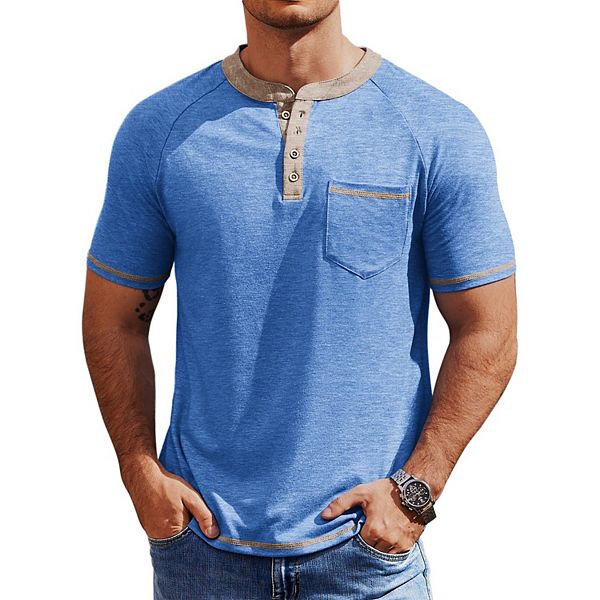 Мужская футболка henley с коротким рукавом и 4 пуговицами Coofandy, Blue
Мужская футболка henley с коротким рукавом и 4 пуговицами Coofandy, Blue