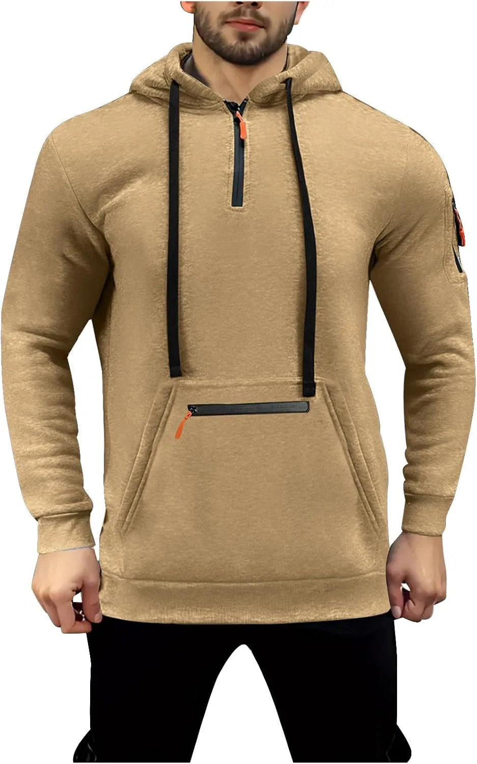 Мужская толстовка с капюшоном и четвертью молнии, модная, свободного кроя
Мужская толстовка с капюшоном и четвертью молнии, модная, свободного кроя