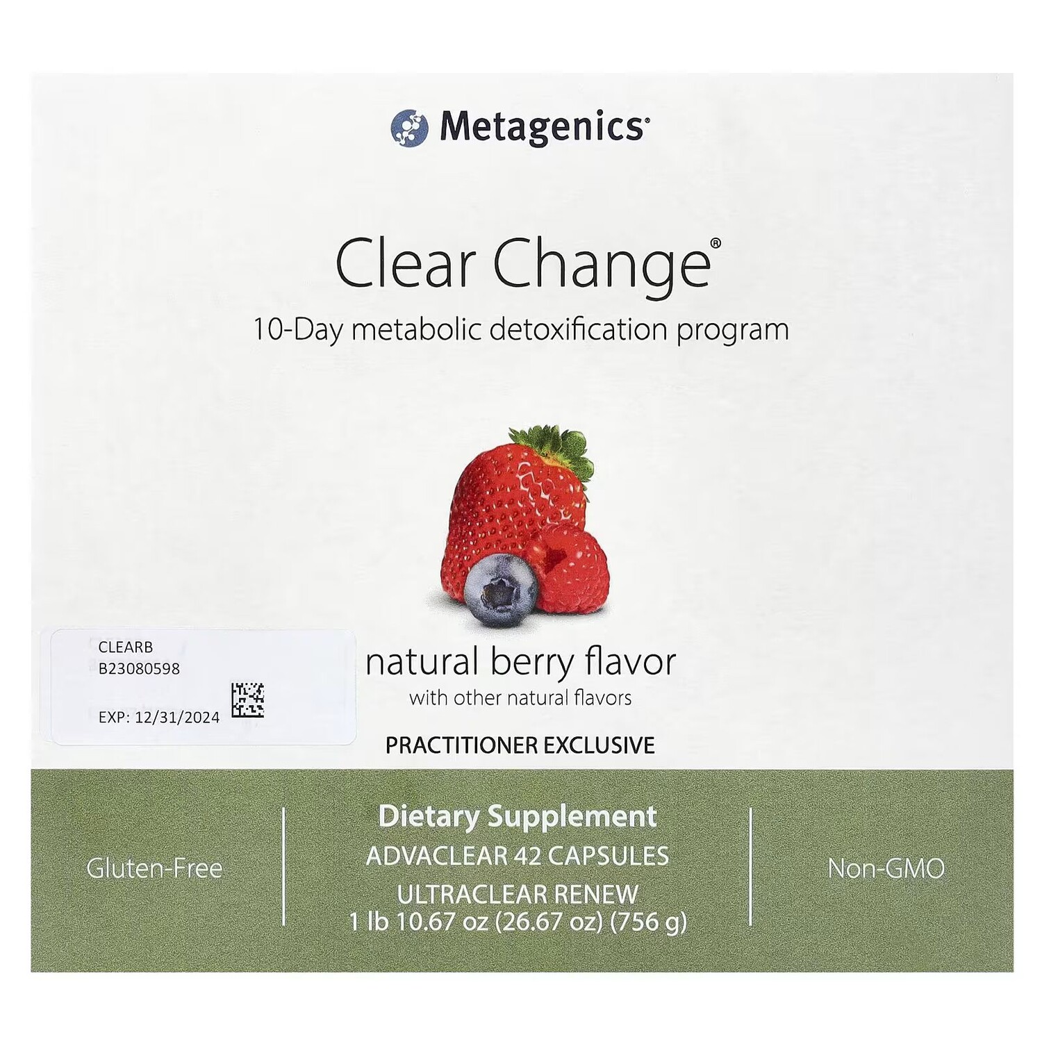 Clear Change, 10-дневная программа метаболической детоксикации, натуральные ягоды, набор из 2 предметов Metagenics
Clear Change, 10-дневная программа метаболической детоксикации, натуральные ягоды, набор из 2 предметов Metagenics