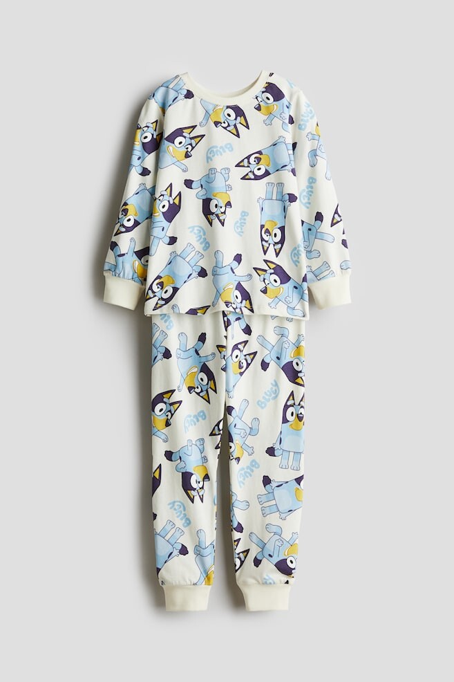 Пижама из хлопкового джерси с принтом H&M, белый
Пижама из хлопкового джерси с принтом H&M, белый