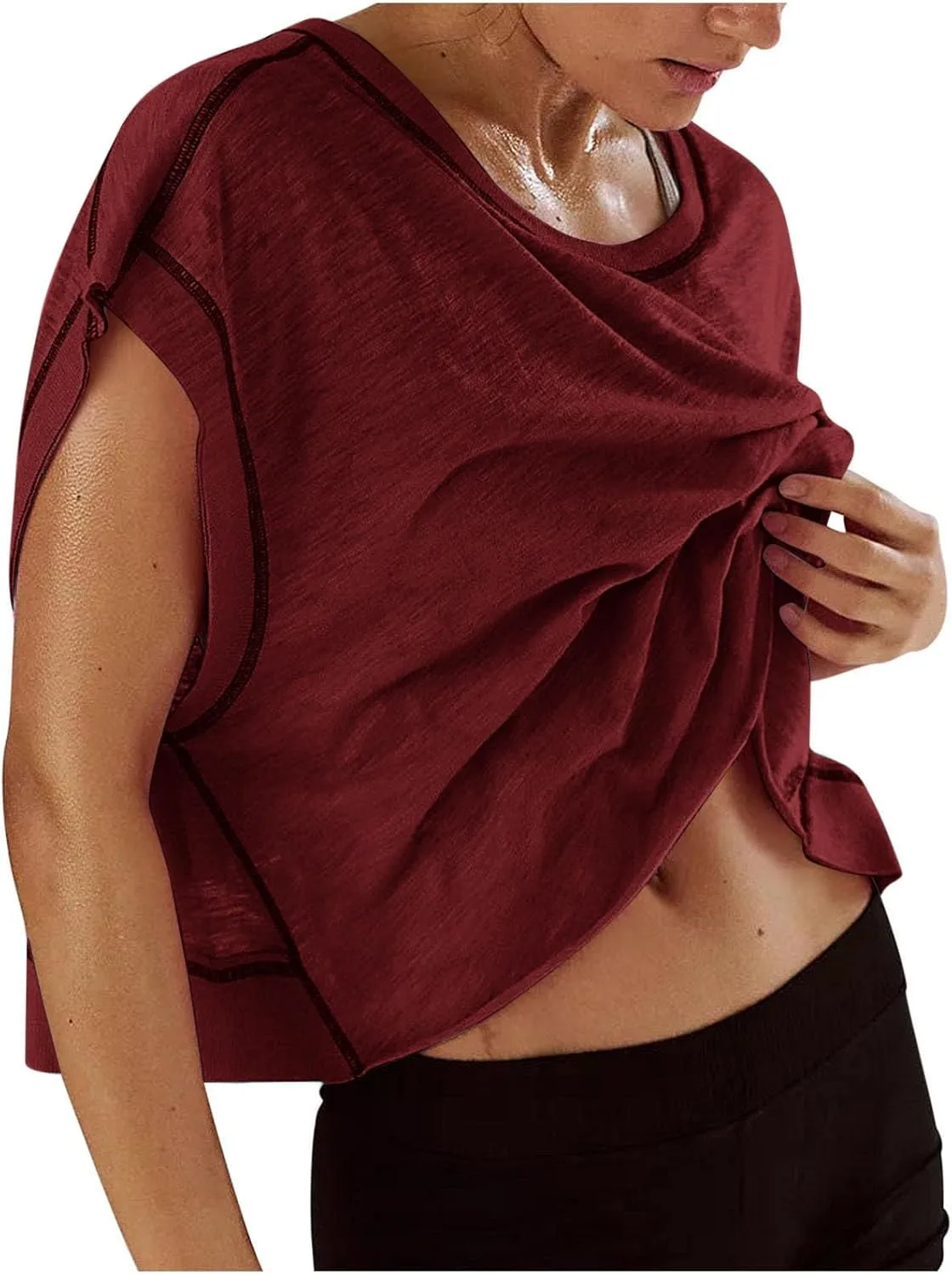 Женская короткая футболка для тренировок, легкая и дышащая
Женская короткая футболка для тренировок, легкая и дышащая