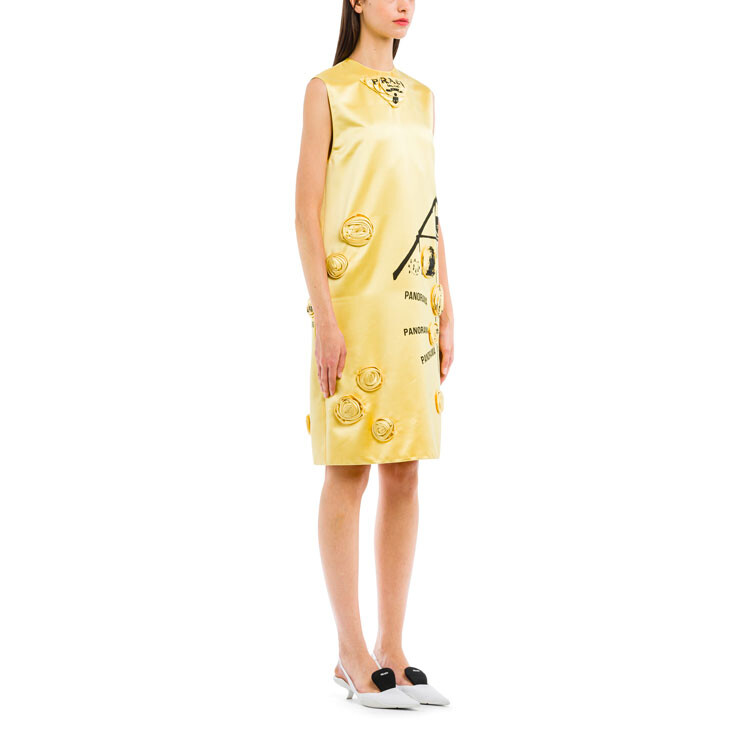 Платье без рукавов женское желтое Prada 
Платье без рукавов женское желтое Prada