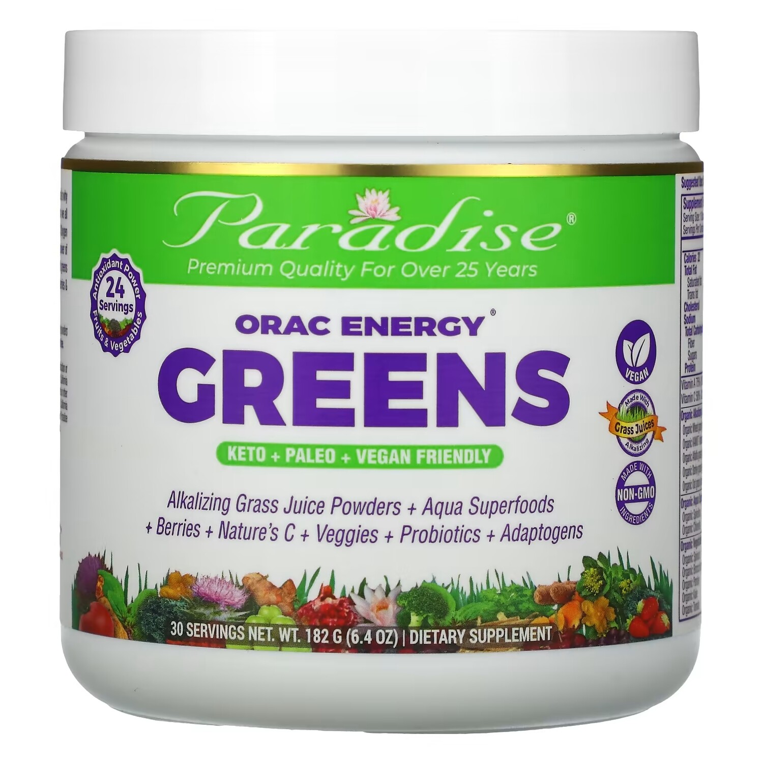 Добавка Paradise Herbs ORAC-Energy Greens, 182 г
Добавка Paradise Herbs ORAC-Energy Greens, 182 г