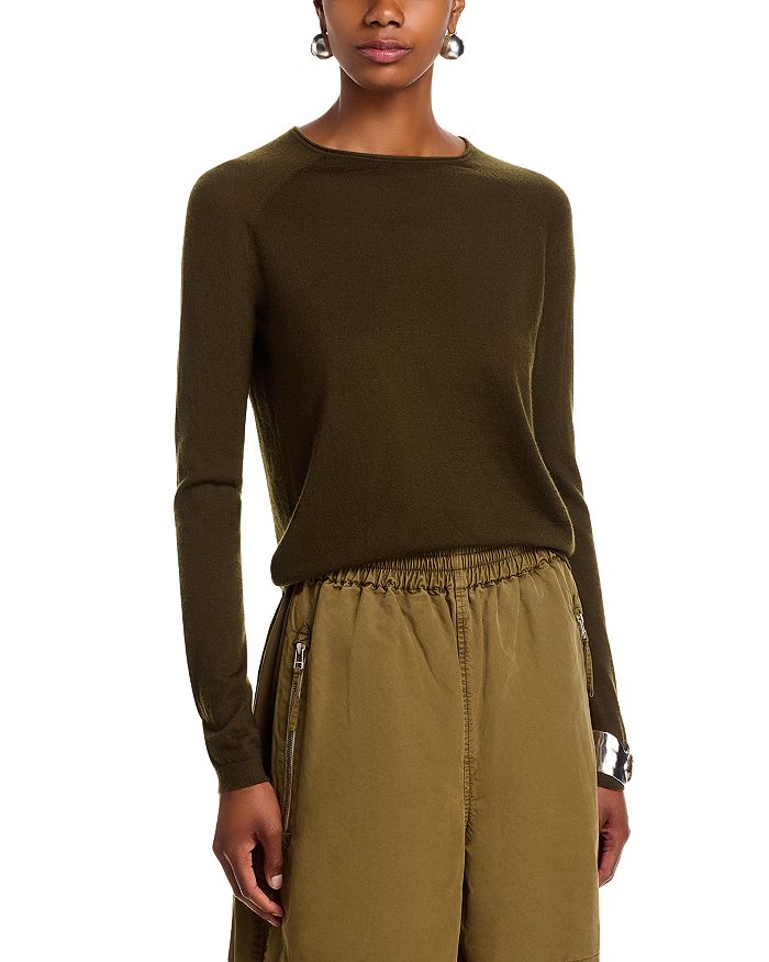 Рэглан свитер из кашемира с круглым вырезом CO, зеленый 
Рэглан свитер из кашемира с круглым вырезом CO, зеленый