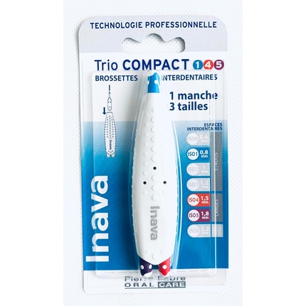 Межзубные ершики Trio Compact 0,8 мм, 1,5 мм, 1,8 мм Inava
Межзубные ершики Trio Compact 0,8 мм, 1,5 мм, 1,8 мм Inava