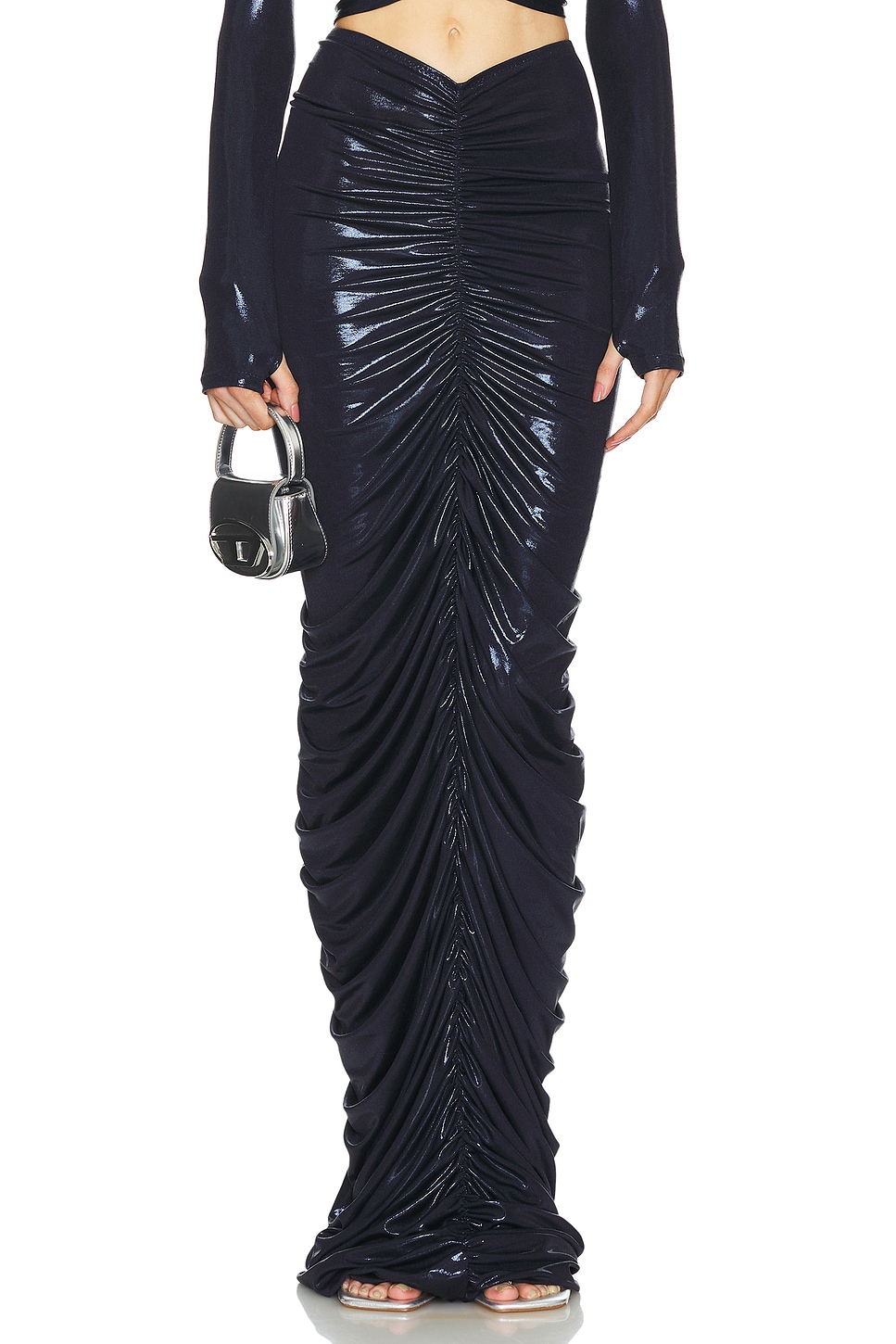 Длинная юбка со сборками Norma Kamali, синий
Длинная юбка со сборками Norma Kamali, синий