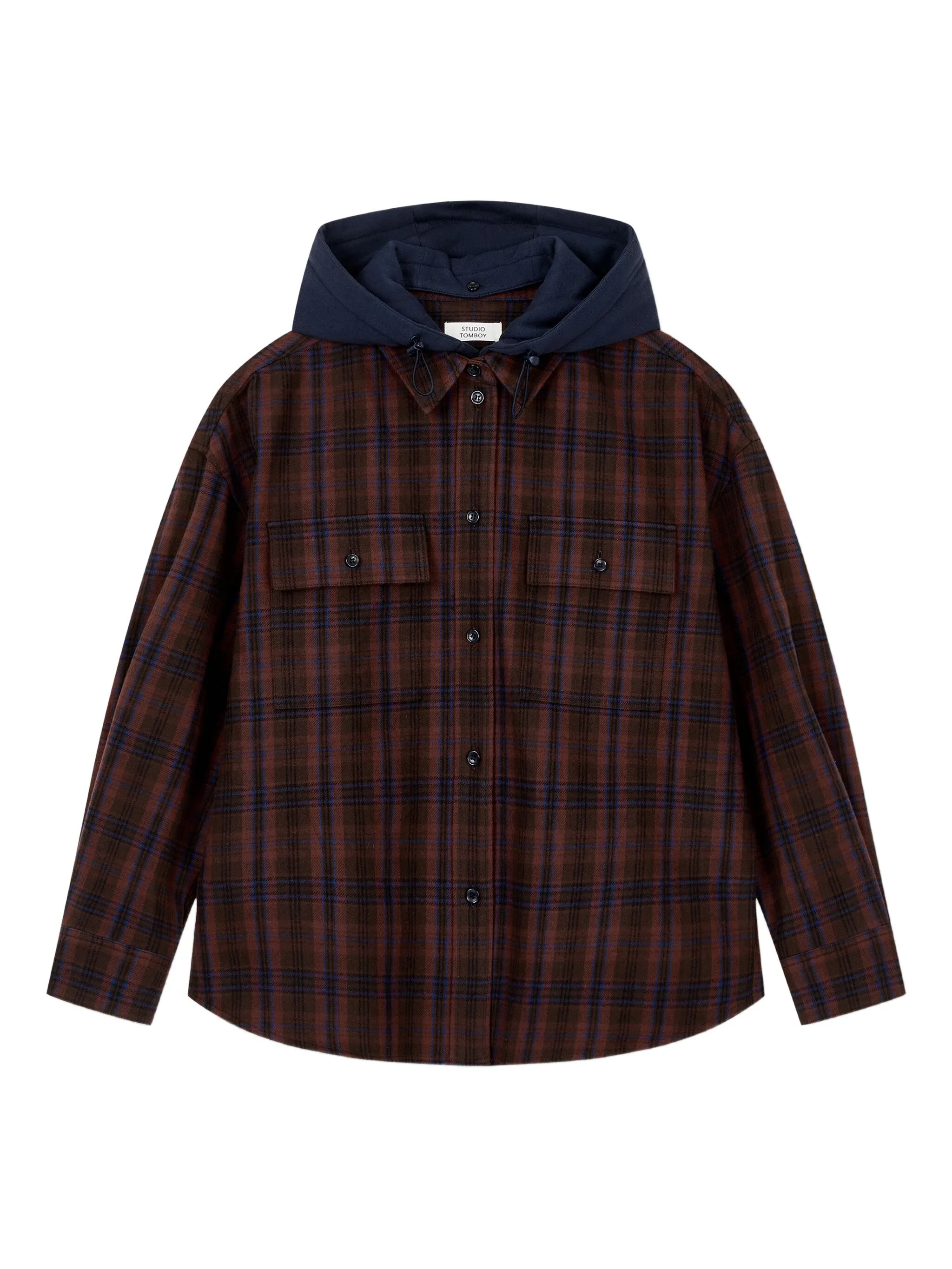 Рубашка со съемным капюшоном Studio Tomboy, коричневый
Рубашка со съемным капюшоном Studio Tomboy, коричневый