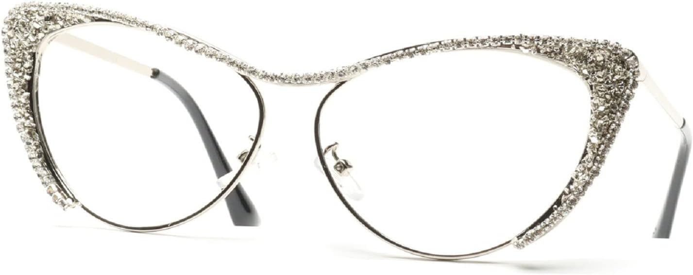 Женские солнцезащитные очки в стиле ретро с металлической оправой и блестящими кристаллами, в форме «кошачий глаз», со стразами и бриллиантами, для вечеринок, с защитой от УФ-излучения mincl, Clear&&crystal
Женские солнцезащитные очки в стиле ретро с металлической оправой и блестящими кристаллами, в форме «кошачий глаз», со стразами и бриллиантами, для вечеринок, с защитой от УФ-излучения mincl, Clear&&crystal