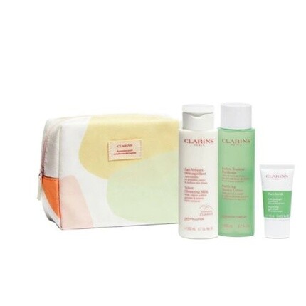 Clarinspremium Cleansing Set Комбинация для жирной кожи: бархатистое очищающее молочко 200 мл, очищающий тонизирующий лосьон 200 мл, чистый скраб 15 мл, сумочка, Clarins
Clarinspremium Cleansing Set Комбинация для жирной кожи: бархатистое очищающее молочко 200 мл, очищающий тонизирующий лосьон 200 мл, чистый скраб 15 мл, сумочка, Clarins