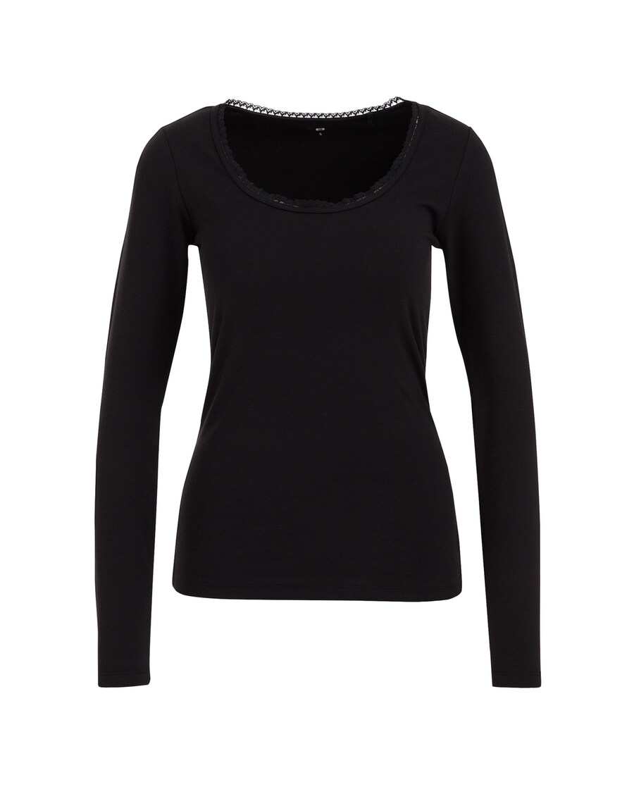 Лонгслив WE Fashion Shirt, черный 
Лонгслив WE Fashion Shirt, черный