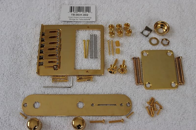 Fender / Gotoh Humbucker Telecaster Gold Hardware Set Modern GTC302 6-saddle Bridge Tele TB-0031-002 Fender/Gotoh 6-Saddle Humbucker Telecaster Bridge Assembly (Gold)
Fender / Gotoh Humbucker Telecaster Gold Hardware Set Modern GTC302 6-saddle Bridge Tele TB-0031-002 Fender/Gotoh 6-Saddle Humbucker Telecaster Bridge Assembly (Gold)