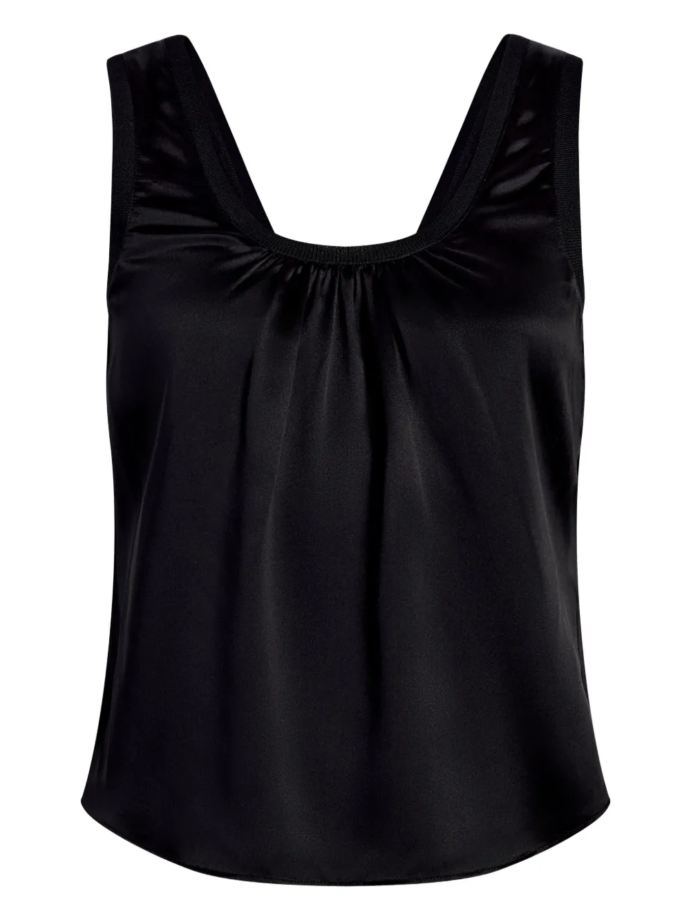 Шелковый топ с присборенным воротником Cinq A Sept, черный 
Шелковый топ с присборенным воротником Cinq A Sept, черный