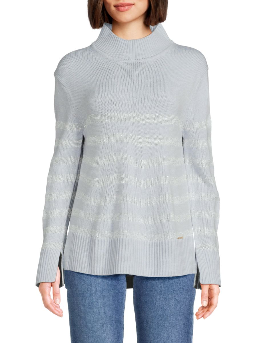 Полосатый свитер с высоким воротом Halston, цвет Frost Combo
Полосатый свитер с высоким воротом Halston, цвет Frost Combo