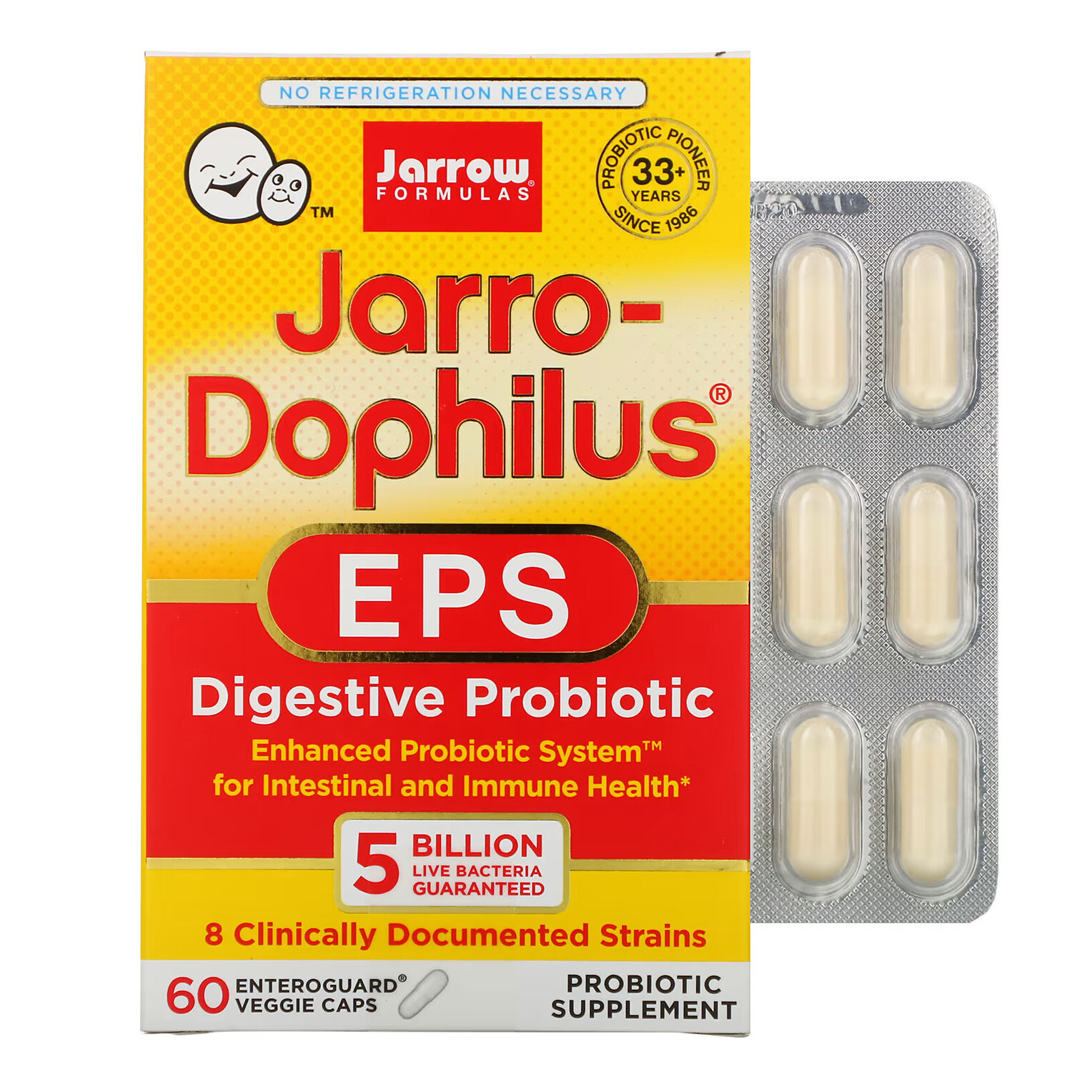 Jarrow Formulas, Jarro-Dophilus EPS, пищеварительный пробиотик, 5 миллиардов, 60 растительных капсул Enteroguard
Jarrow Formulas, Jarro-Dophilus EPS, пищеварительный пробиотик, 5 миллиардов, 60 растительных капсул Enteroguard