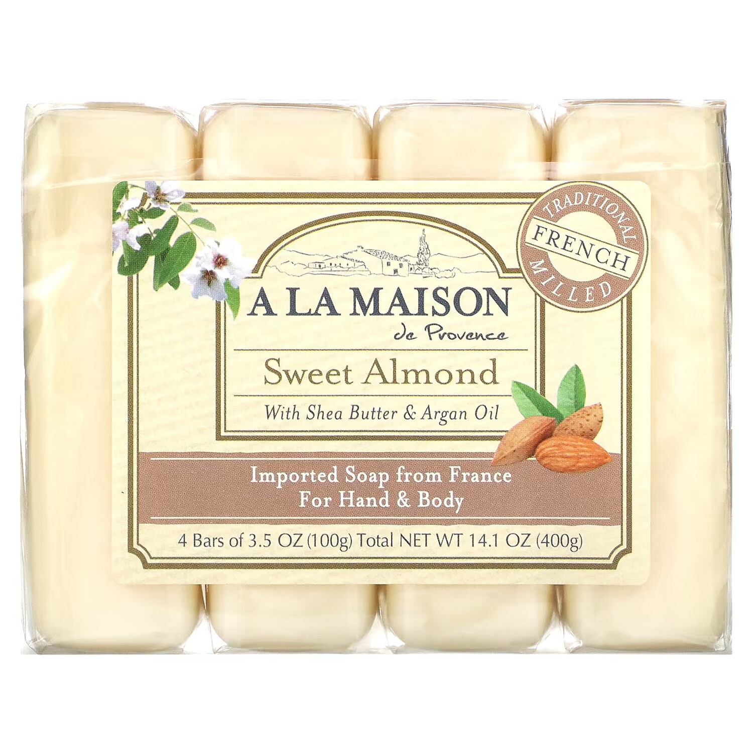 A La Maison de Provence, мыло для рук и тела, сладкий миндаль, 4 бруска по 100 г (3,5 унции)
A La Maison de Provence, мыло для рук и тела, сладкий миндаль, 4 бруска по 100 г (3,5 унции)