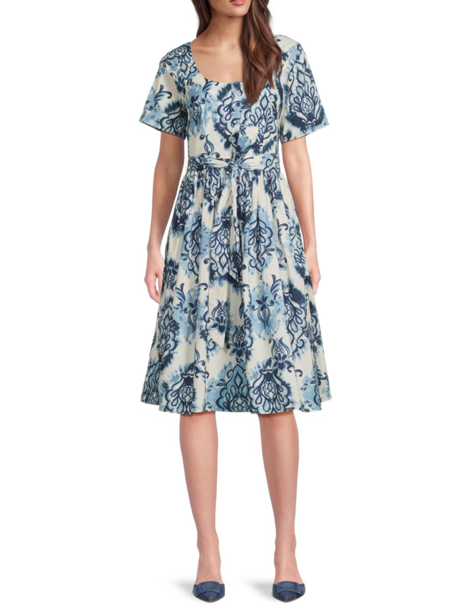 Платье длиной до колена с поясом и принтом Mikael Aghal, цвет Ivory Multi
Платье длиной до колена с поясом и принтом Mikael Aghal, цвет Ivory Multi