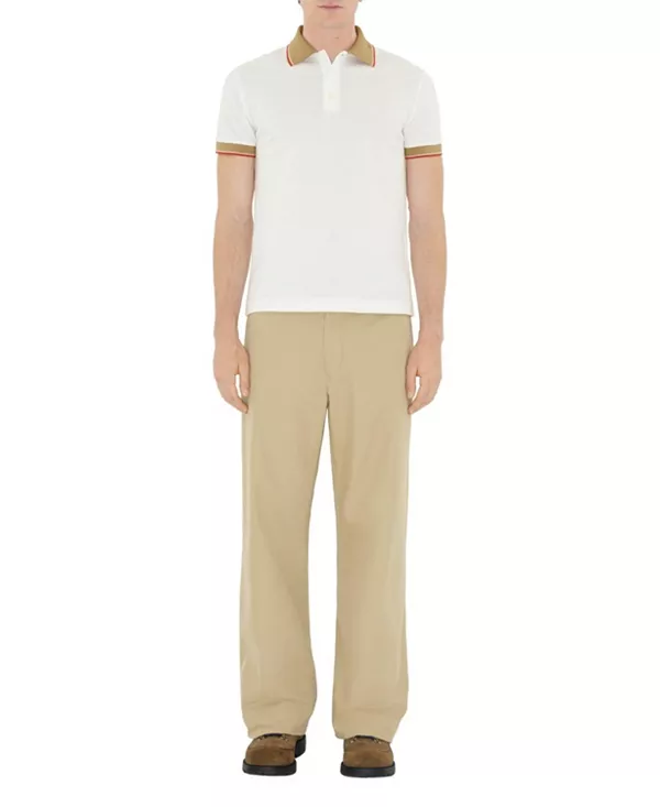 Хлопковая рубашка-поло с логотипом Burberry, белый
Хлопковая рубашка-поло с логотипом Burberry, белый