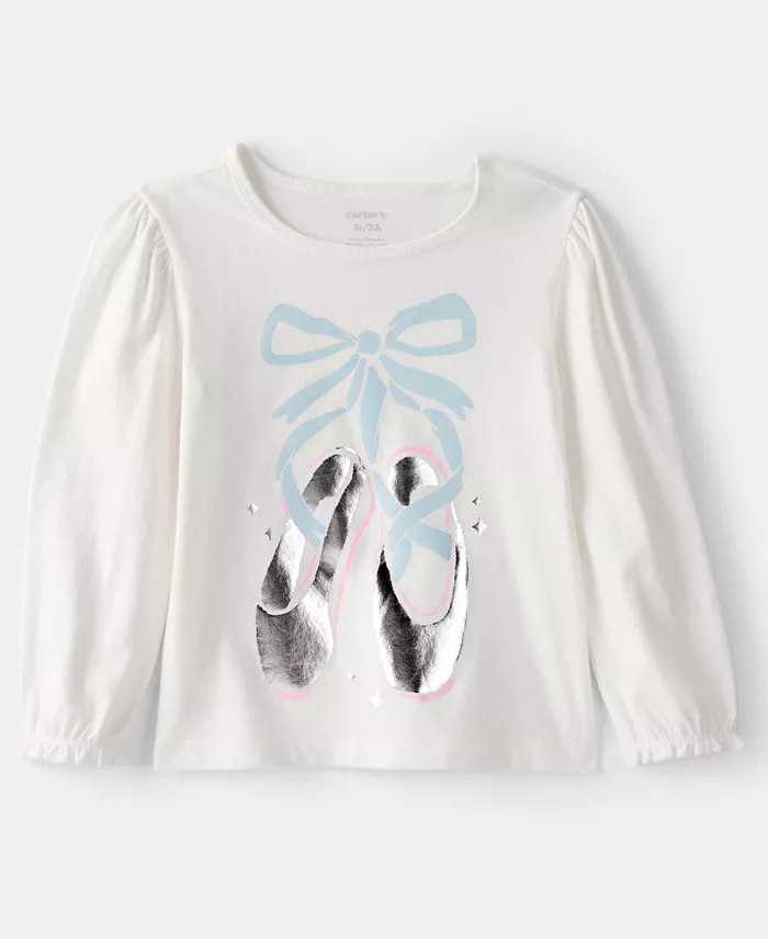 Детская футболка с длинным рукавом и металлическим принтом для девочек 2T-5T Carter'S, белый
Детская футболка с длинным рукавом и металлическим принтом для девочек 2T-5T Carter'S, белый