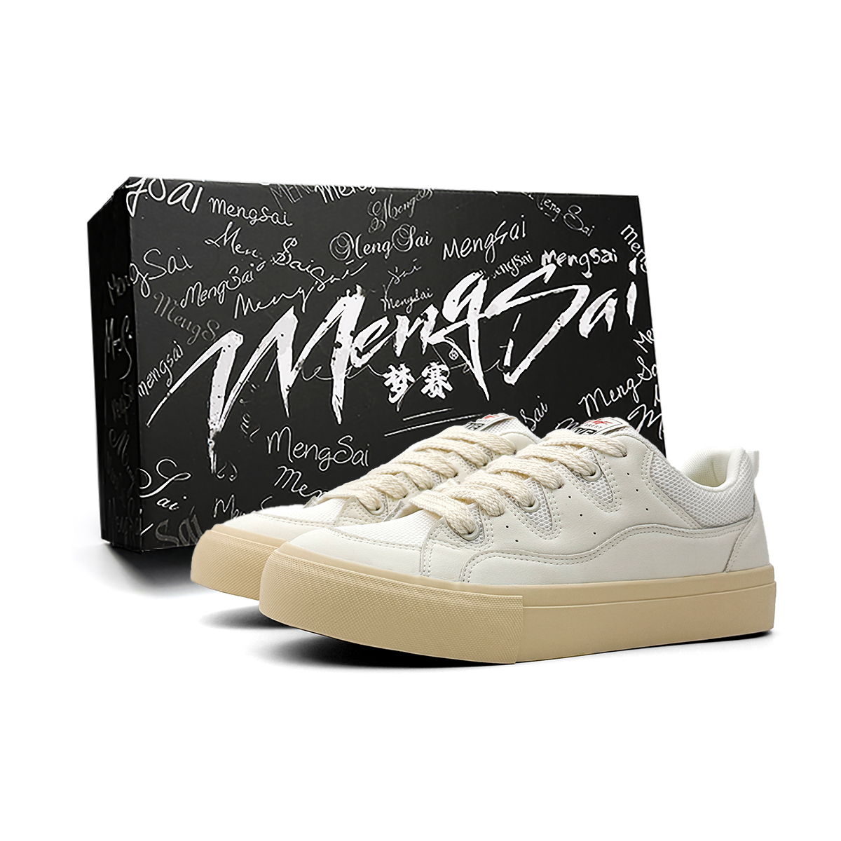 Низкие, амортизирующие, износостойкие мужские кроссовки для скейтбординга цвета экрю Mengsai, Ecru 
Низкие, амортизирующие, износостойкие мужские кроссовки для скейтбординга цвета экрю Mengsai, Ecru