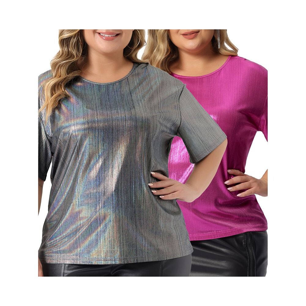 Женские футболки больших размеров с металлическим круглым вырезом и короткими рукавами, блузки, футболки Agnes Orinda, цвет Hot Pink Grey
Женские футболки больших размеров с металлическим круглым вырезом и короткими рукавами, блузки, футболки Agnes Orinda, цвет Hot Pink Grey