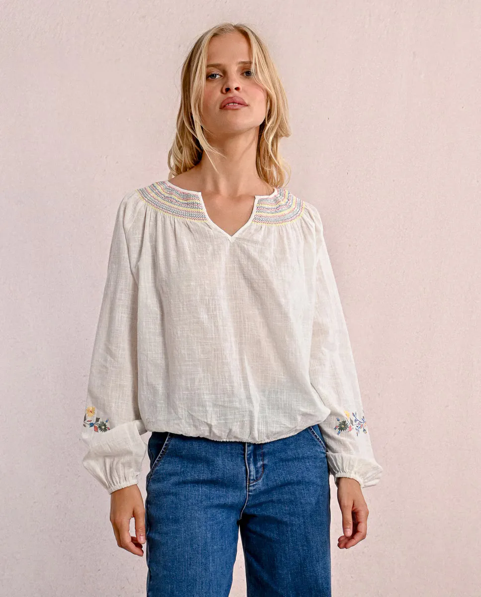 Женская блузка с длинным рукавом и вышитыми деталями Molly Bracken, белый
Женская блузка с длинным рукавом и вышитыми деталями Molly Bracken, белый