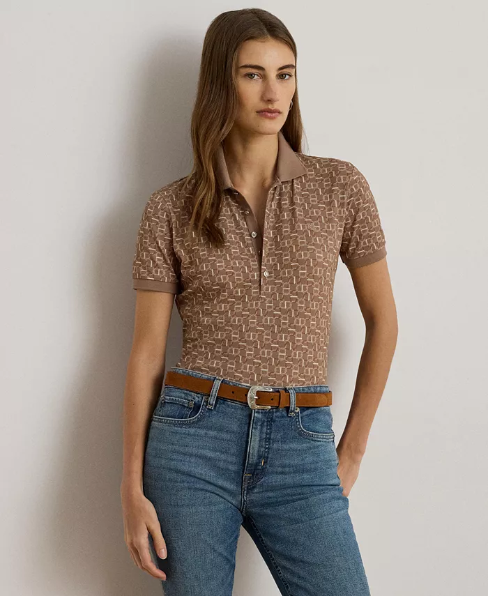 Женская рубашка-поло стрейч-пике с геопринтом Lauren Ralph Lauren, коричневый
Женская рубашка-поло стрейч-пике с геопринтом Lauren Ralph Lauren, коричневый