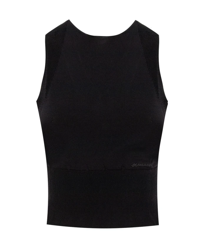 Ребристый топ с круглым вырезом и логотипом. Ermanno Scervino, черный
Ребристый топ с круглым вырезом и логотипом. Ermanno Scervino, черный