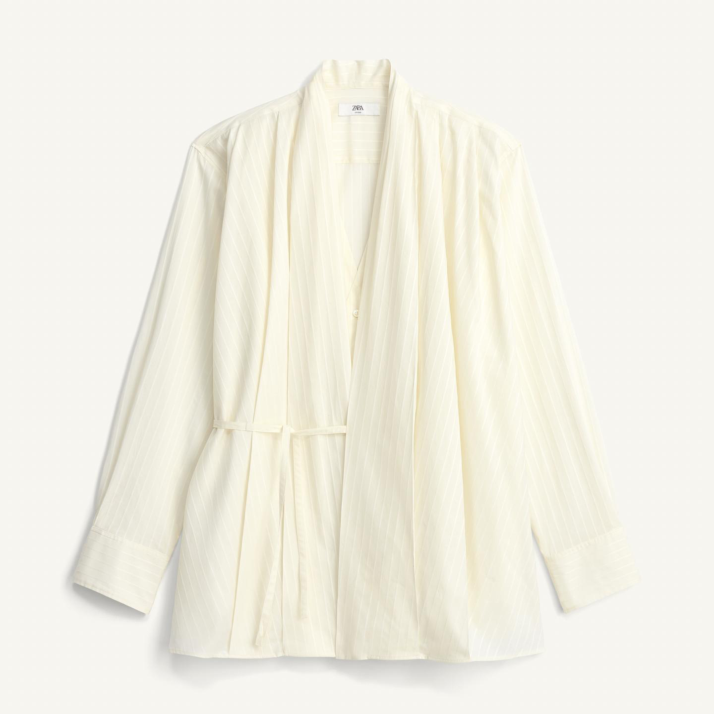 Рубашка-кимоно Zara Striped Jacquard, экрю
Рубашка-кимоно Zara Striped Jacquard, экрю