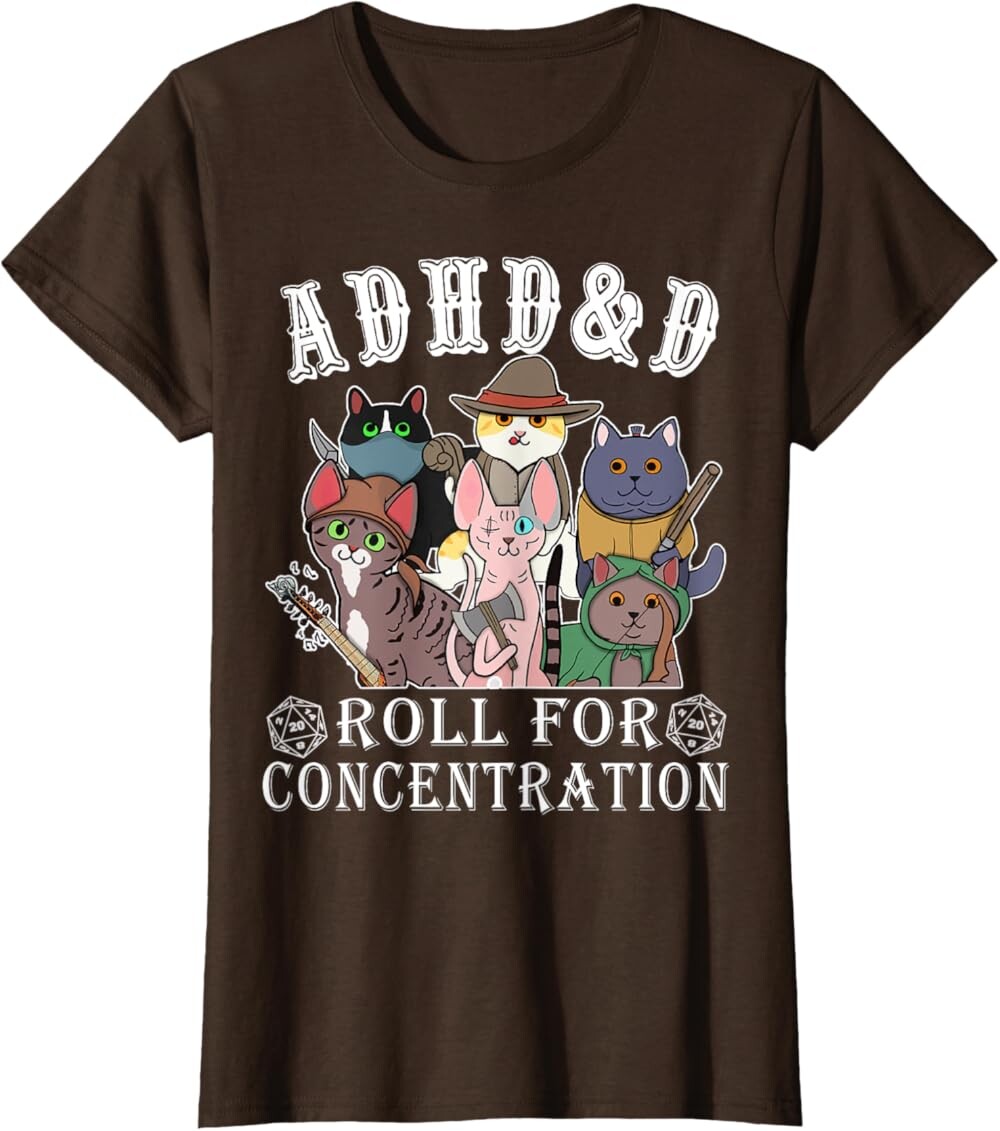 Женская футболка Funny Tees Gamer RPG Apparel Cats RPG Gamer Roll For Concentration D20 Dice Nerdy, коричневый
Женская футболка Funny Tees Gamer RPG Apparel Cats RPG Gamer Roll For Concentration D20 Dice Nerdy, коричневый