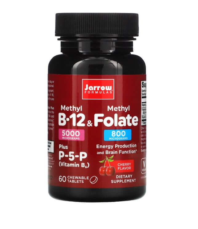 Метил B12 и Метилфолат Jarrow Formulas 5000 мкг/800 мкг, 60 таблеток
Метил B12 и Метилфолат Jarrow Formulas 5000 мкг/800 мкг, 60 таблеток