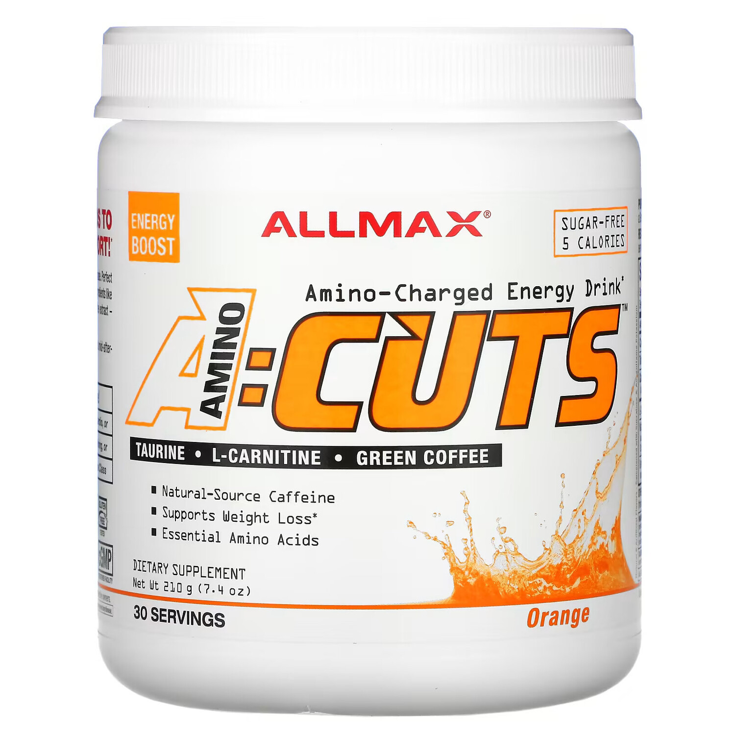 ALLMAX, ACUTS, энергетический напиток с аминокислотами, апельсин, 210 г (7,4 унции)
ALLMAX, ACUTS, энергетический напиток с аминокислотами, апельсин, 210 г (7,4 унции)