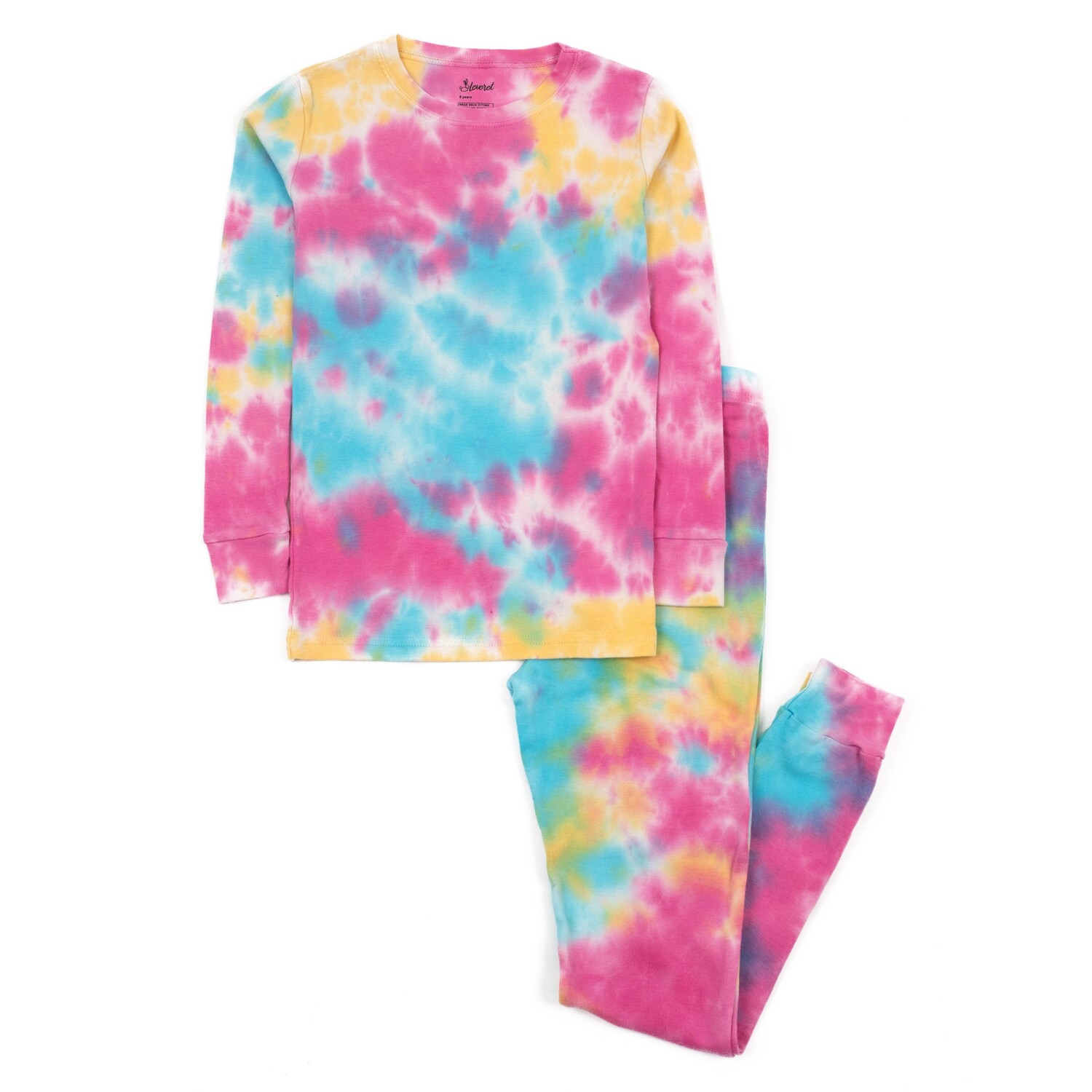 Детские двухкусочные хлопковые пижамы Tie Dye для девочек Leveret, цвет Tie Dye Rainbow
Детские двухкусочные хлопковые пижамы Tie Dye для девочек Leveret, цвет Tie Dye Rainbow