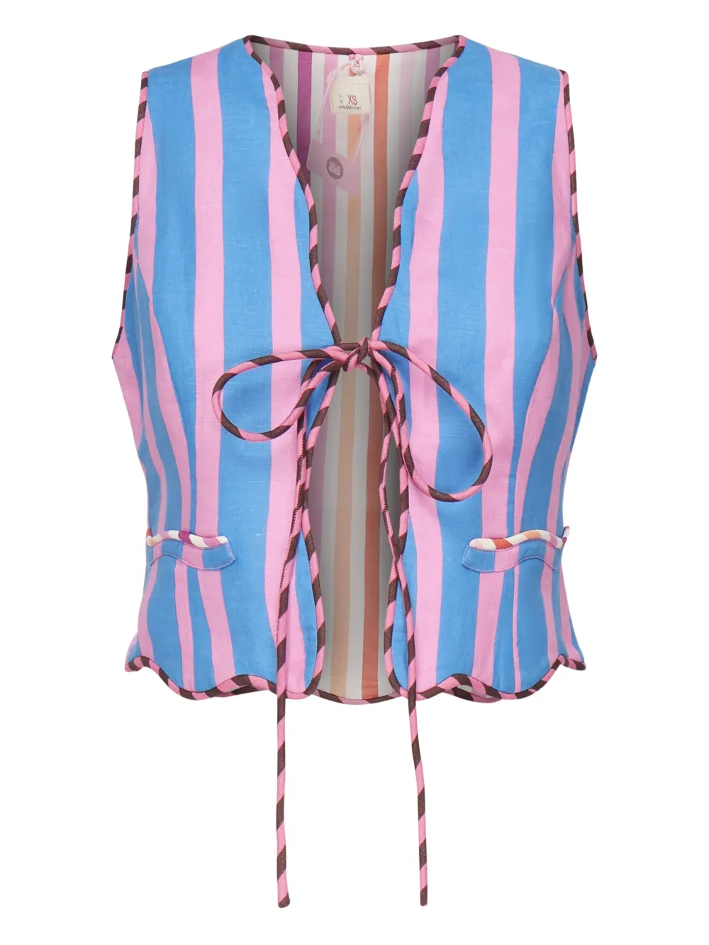Полосатый жилет с завязками Celia B, синий
Полосатый жилет с завязками Celia B, синий