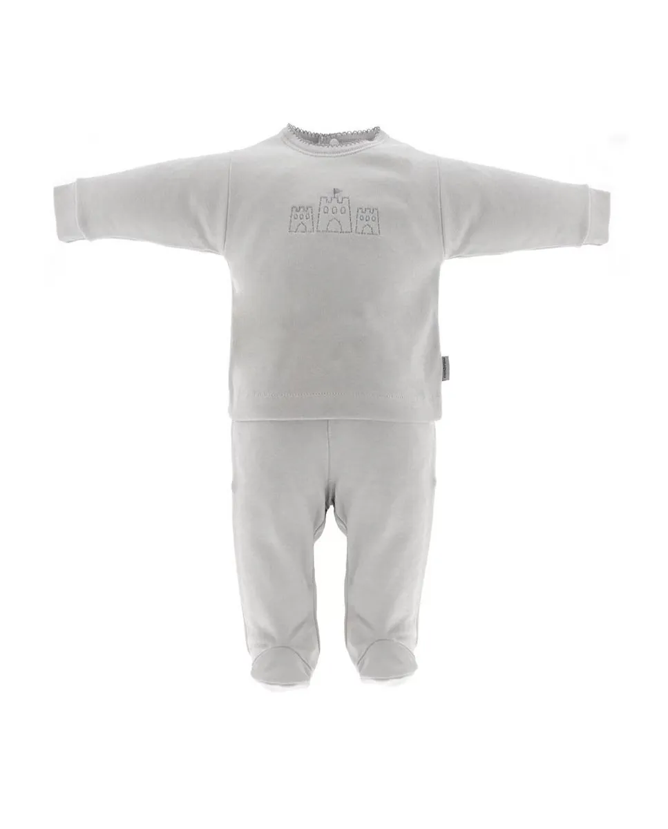 Длинная детская пижама из двух частей с вышивкой в виде замка Cambrass, серый
Длинная детская пижама из двух частей с вышивкой в виде замка Cambrass, серый