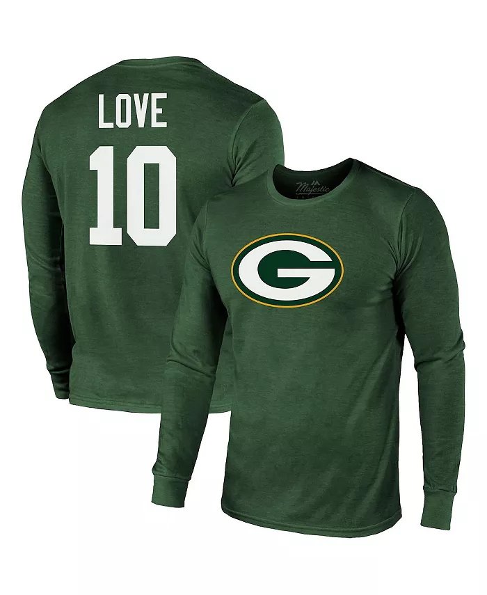 Мужская футболка с длинным рукавом Threads Jordan Love Green Green Bay Packers с именем и номером, трикотажное полотно Majestic
Мужская футболка с длинным рукавом Threads Jordan Love Green Green Bay Packers с именем и номером, трикотажное полотно Majestic
