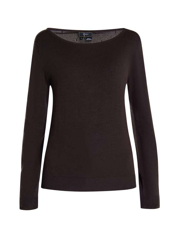 Женский вязаный свитер темно-коричневого цвета faina
Женский вязаный свитер темно-коричневого цвета faina